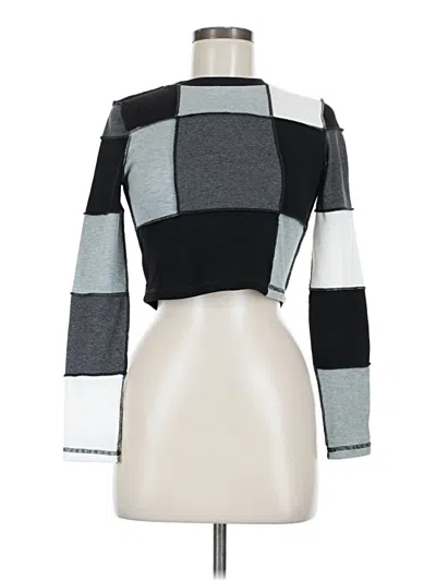 Pre-owned Shein Long Sleeve Top Gray Square Neckline Tops