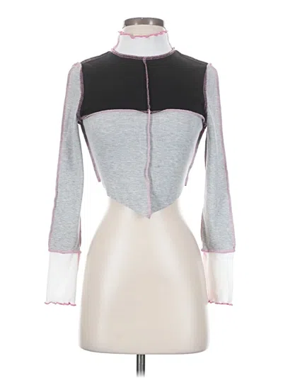 Pre-owned Shein Long Sleeve Top Gray Turtleneck Tops