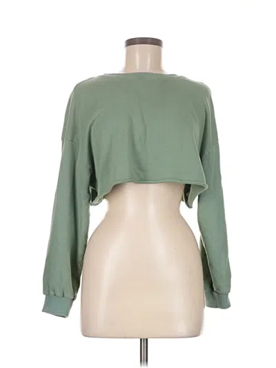 Pre-owned Shein Long Sleeve Top Green Boatneck Tops