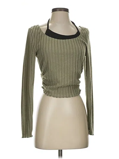 Pre-owned Shein Long Sleeve Top Green Cowl Neck Tops