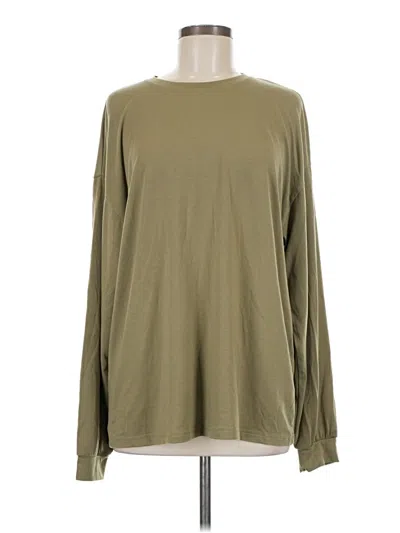 Pre-owned Shein Long Sleeve Top Green Crew Neck Tops