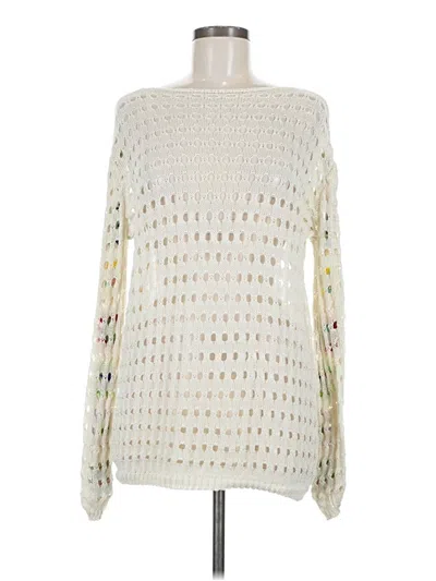 Pre-owned Shein Long Sleeve Top Ivory Boatneck Tops