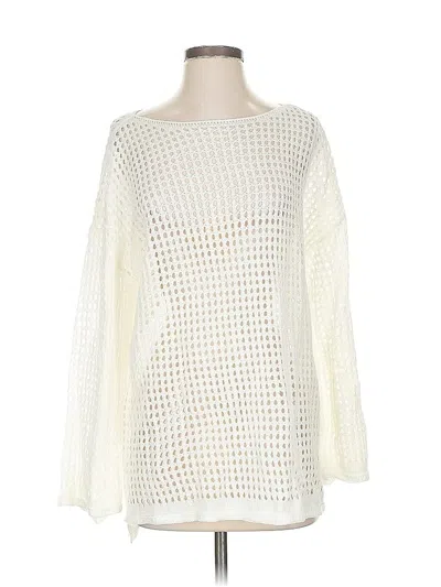 Pre-owned Shein Long Sleeve Top Ivory Boatneck Tops In White