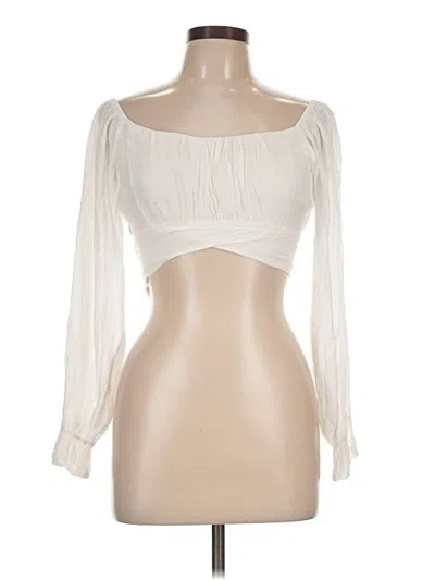 Pre-owned Shein Long Sleeve Top Ivory Strapless Neckline Tops