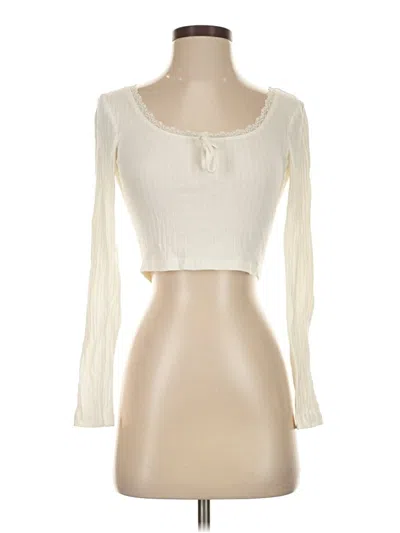 Pre-owned Shein Long Sleeve Top Ivory Sweetheart Neckline Tops