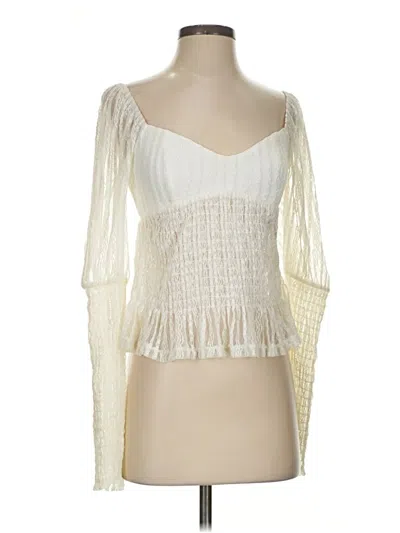 Pre-owned Shein Long Sleeve Top Ivory Sweetheart Neckline Tops