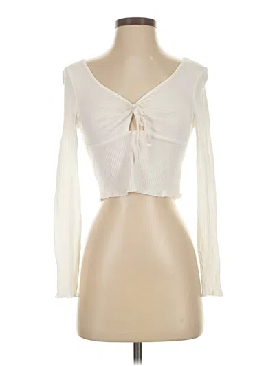 Pre-owned Shein Long Sleeve Top Ivory Sweetheart Neckline Tops In White