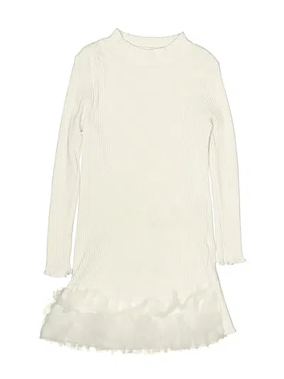 Pre-owned Shein Kids' Long Sleeve Top Ivory Turtleneck Tops