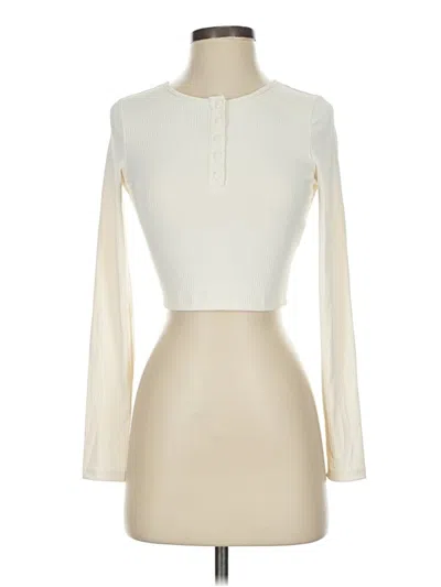 Pre-owned Shein Long Sleeve Top Ivory Turtleneck Tops In White