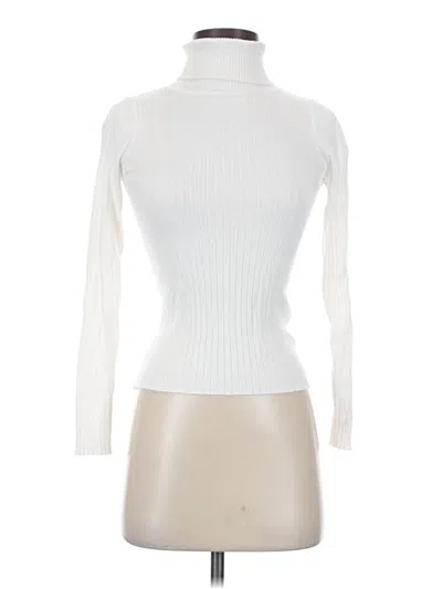 Pre-owned Shein Long Sleeve Top Ivory Turtleneck Tops In White
