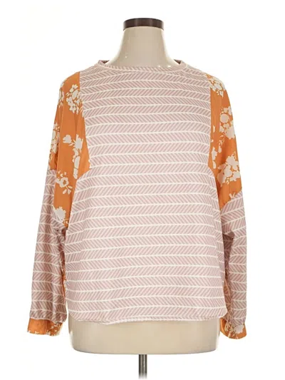 Pre-owned Shein Long Sleeve Top Orange Boatneck Tops