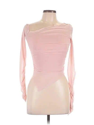 Pre-owned Shein Long Sleeve Top Pink One Shoulder Neckline Tops
