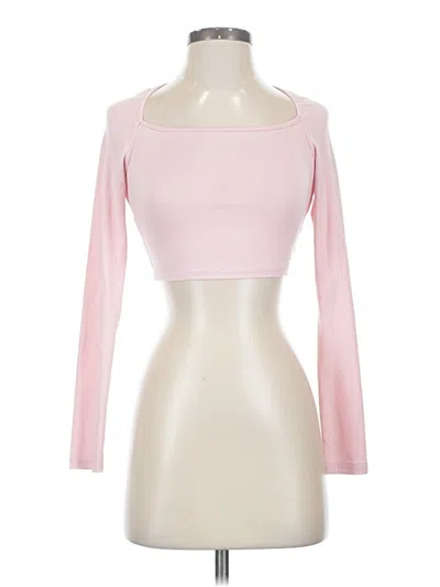 Pre-owned Shein Long Sleeve Top Pink Sweetheart Neckline Tops
