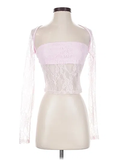 Pre-owned Shein Long Sleeve Top Pink Sweetheart Neckline Tops