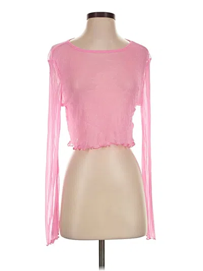 Pre-owned Shein Long Sleeve Top Pink Sweetheart Neckline Tops