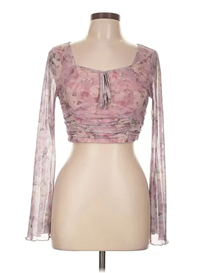 Pre-owned Shein Long Sleeve Top Pink Sweetheart Neckline Tops