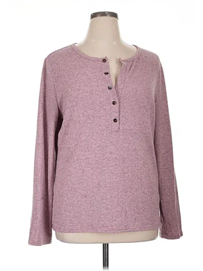 Pre-owned Shein Long Sleeve Top Purple Crew Neck Tops