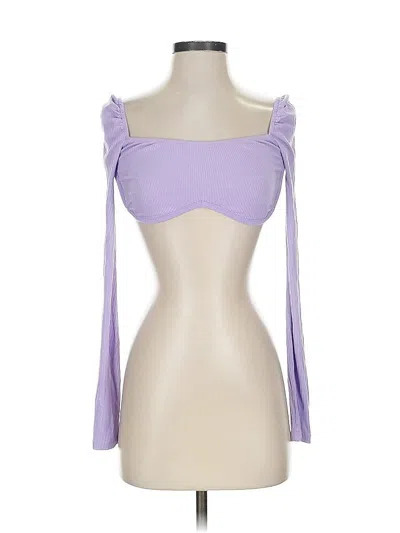 Pre-owned Shein Long Sleeve Top Purple Sweetheart Neckline Tops