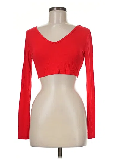 Pre-owned Shein Long Sleeve Top Red Sweetheart Neckline Tops