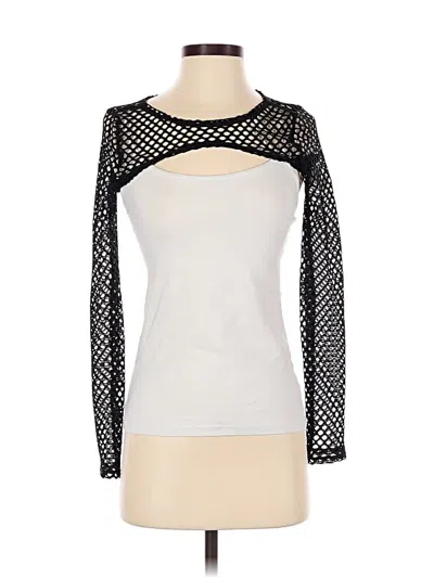 Pre-owned Shein Long Sleeve Top Silver Keyhole Neckline Tops