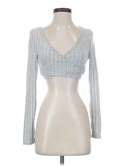 Pre-owned Shein Long Sleeve Top Silver Sweetheart Neckline Tops