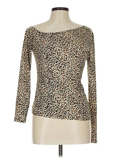Pre-owned Shein Long Sleeve Top Tan Boatneck Tops In Brown