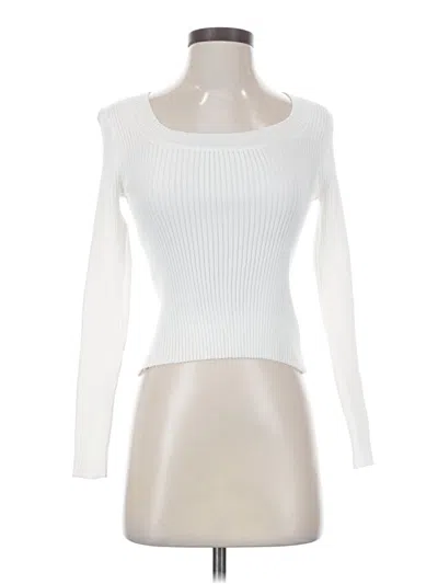 Pre-owned Shein Long Sleeve Top White Boatneck Tops
