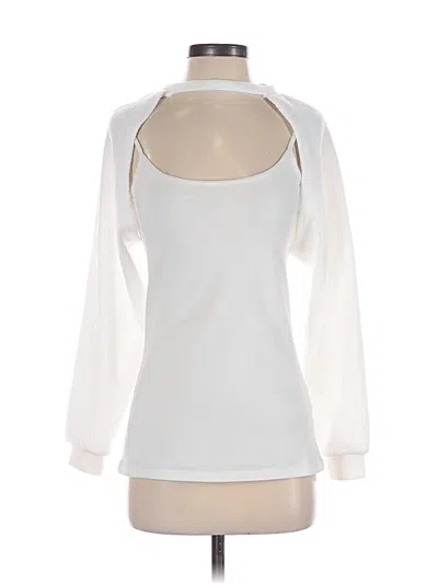 Pre-owned Shein Long Sleeve Top White Scoop Neck Tops