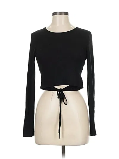 Pre-owned Shein Long Sleeve T-shirt In Black