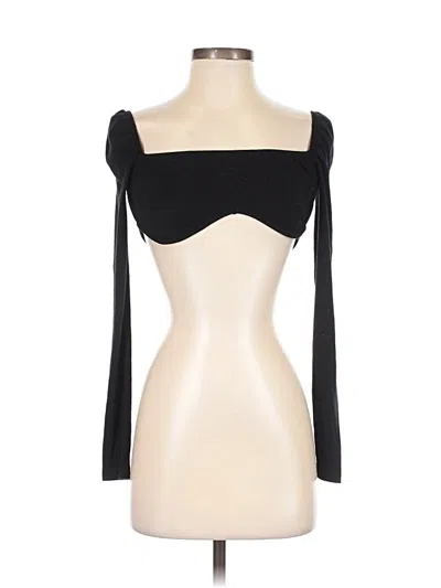 Pre-owned Shein Long Sleeve T-shirt In Black