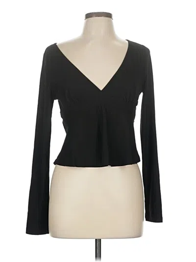 Pre-owned Shein Long Sleeve T-shirt In Black