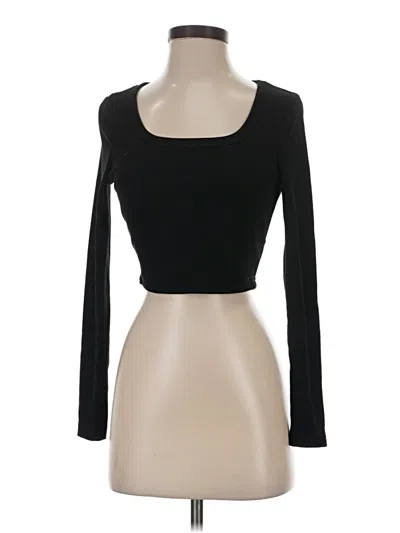 Pre-owned Shein Long Sleeve T-shirt In Black