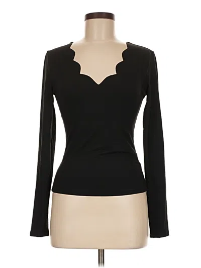 Pre-owned Shein Long Sleeve T-shirt In Black