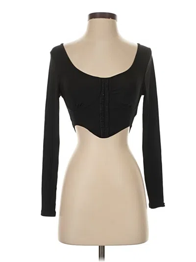 Pre-owned Shein Long Sleeve T-shirt In Black