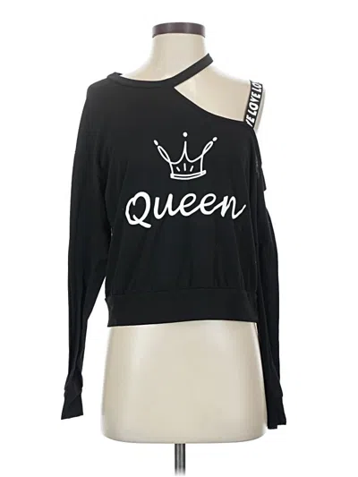 Pre-owned Shein Long Sleeve T-shirt In Black