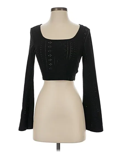 Pre-owned Shein Long Sleeve T-shirt In Black