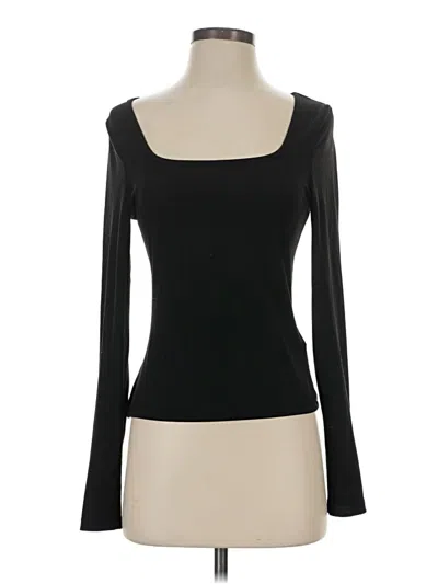 Pre-owned Shein Long Sleeve T-shirt In Black