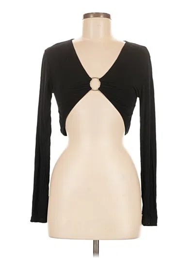 Pre-owned Shein Long Sleeve T-shirt In Black
