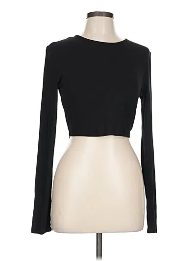 Pre-owned Shein Long Sleeve T-shirt In Black