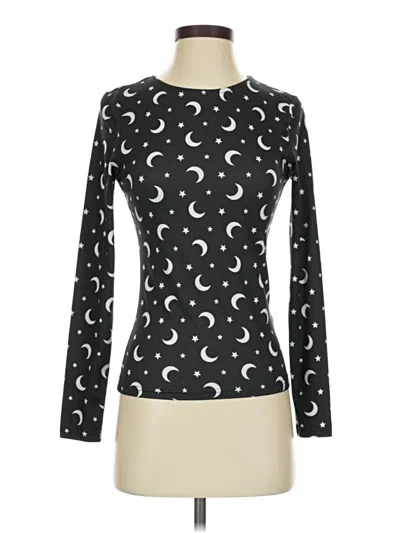Pre-owned Shein Long Sleeve T-shirt In Black