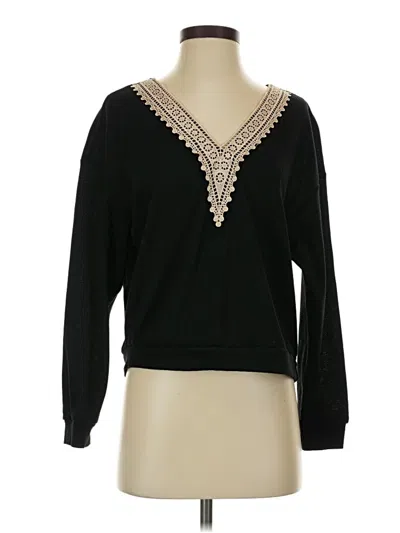 Pre-owned Shein Long Sleeve T-shirt In Black