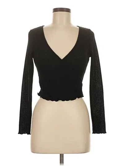 Pre-owned Shein Long Sleeve T-shirt In Black