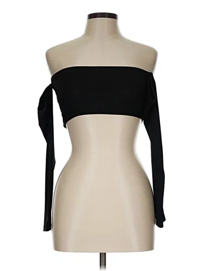Pre-owned Shein Long Sleeve T-shirt In Black