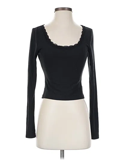 Pre-owned Shein Long Sleeve T-shirt In Black