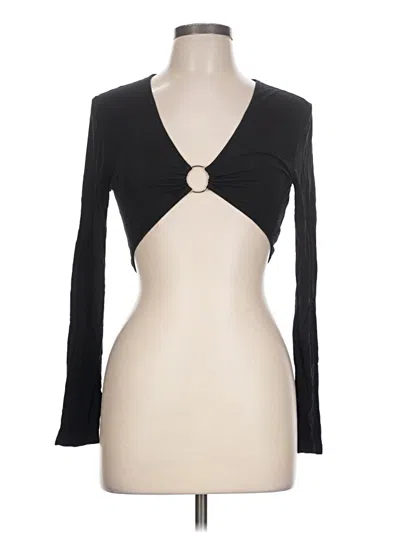 Pre-owned Shein Long Sleeve T-shirt In Black