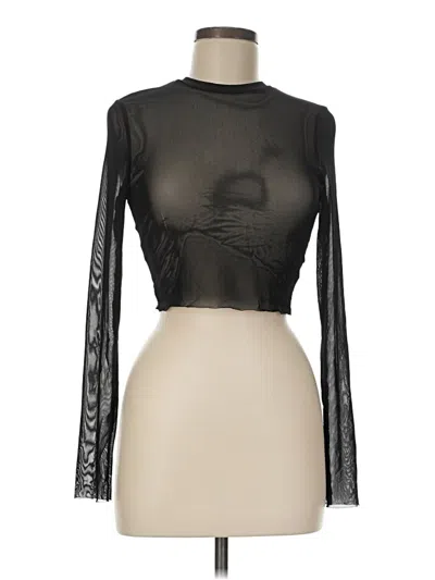 Pre-owned Shein Long Sleeve T-shirt In Black