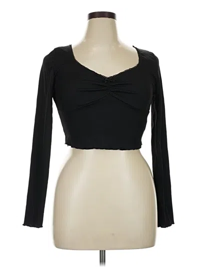 Pre-owned Shein Long Sleeve T-shirt In Black