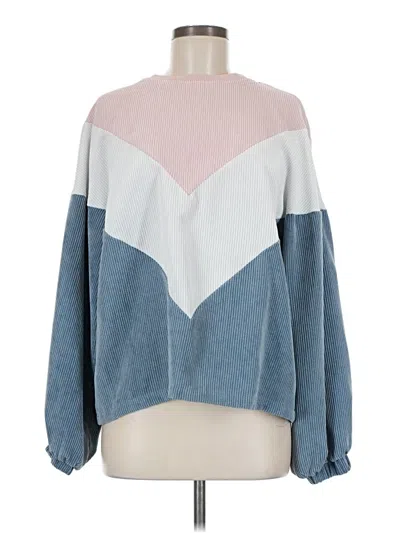 Pre-owned Shein Long Sleeve T-shirt In Blue