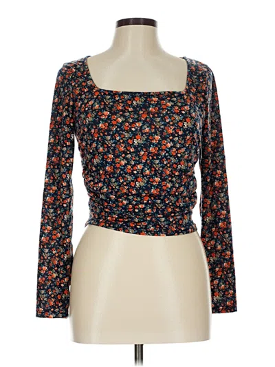 Pre-owned Shein Long Sleeve T-shirt In Blue