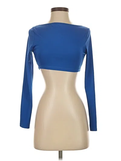 Pre-owned Shein Long Sleeve T-shirt In Blue